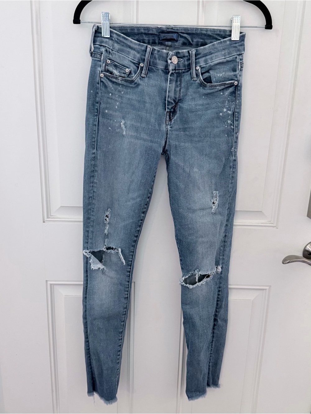 MOTHER The Looker Ankle Fray Jeans 25 | Distressed Denim